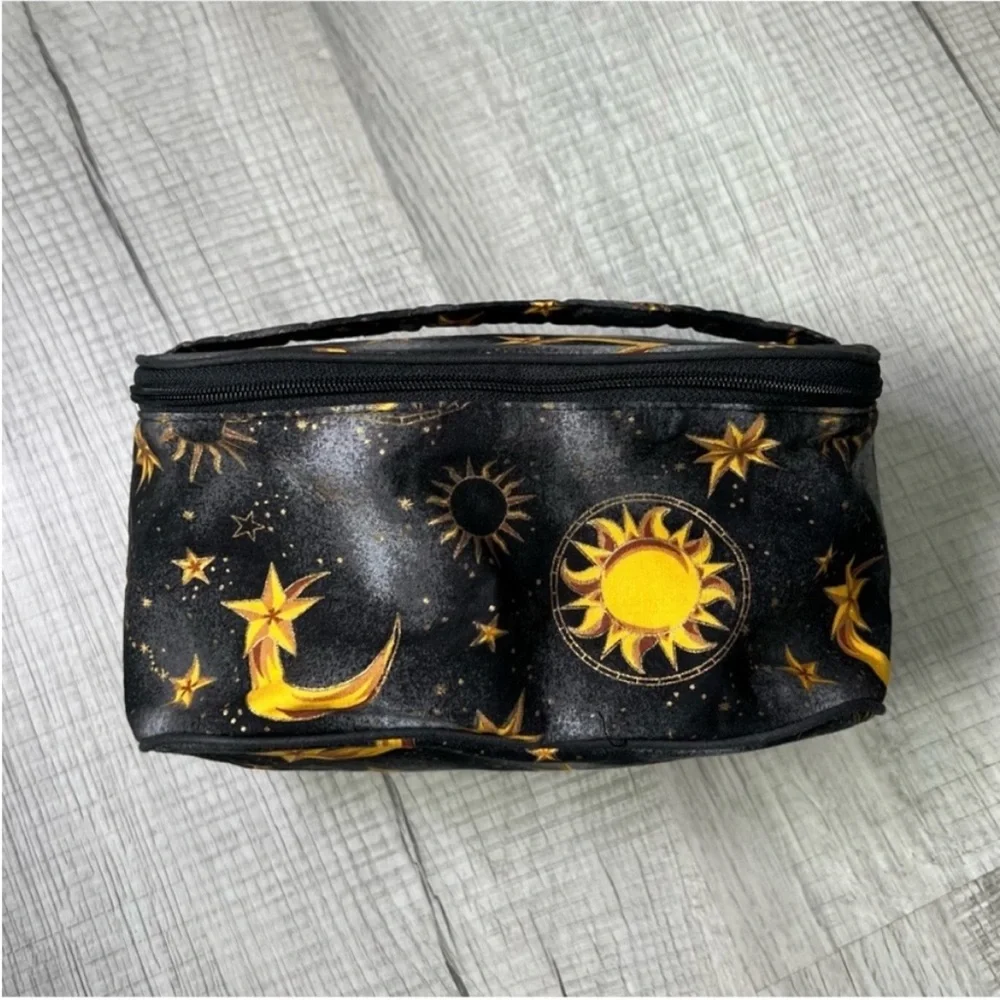 VTG OSCAR DE LA RENTA CELESTIAL SUN MOON STARS SOLAR TRAVEL COSMETIC MAKEUP CASE